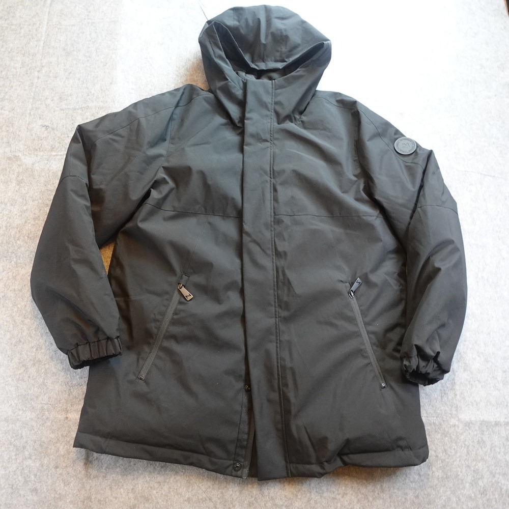 Noize Coat Mens XL Black Rafe Mid Length Parka Hooded Insulated‎ Heavyweight